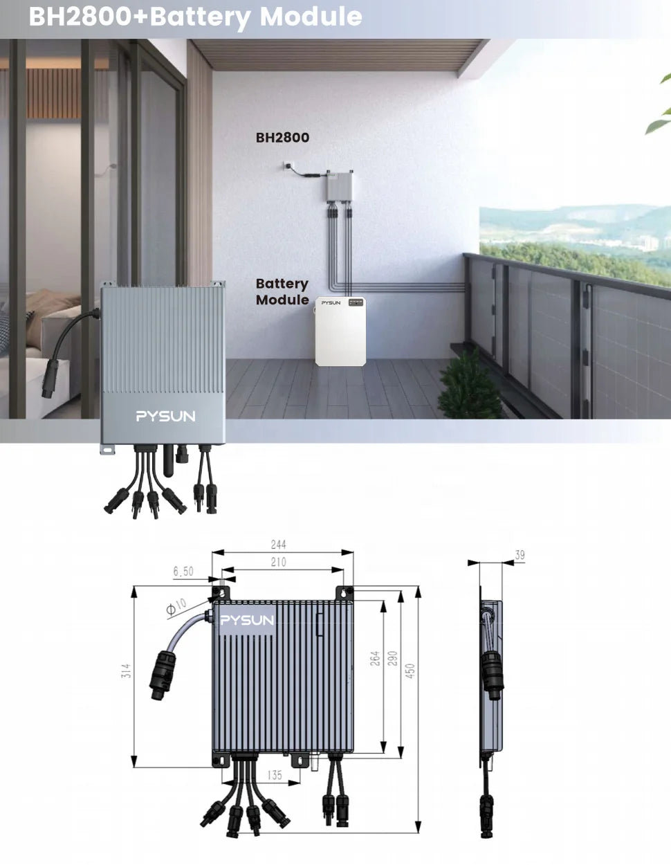 Plug and Play Balkonkraftwerk Speicher Mikro-Wechselrichter und Batteriespeichersystem für Balkon-Solarkraftwerke