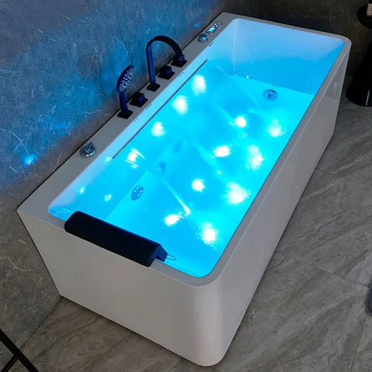 Aluminium Bath Tub Electric Hot Tubs Whirlpool Bathtubs Indoor Outdoor Spa Tubs with Shower Acrylic Massage White Modern MESA