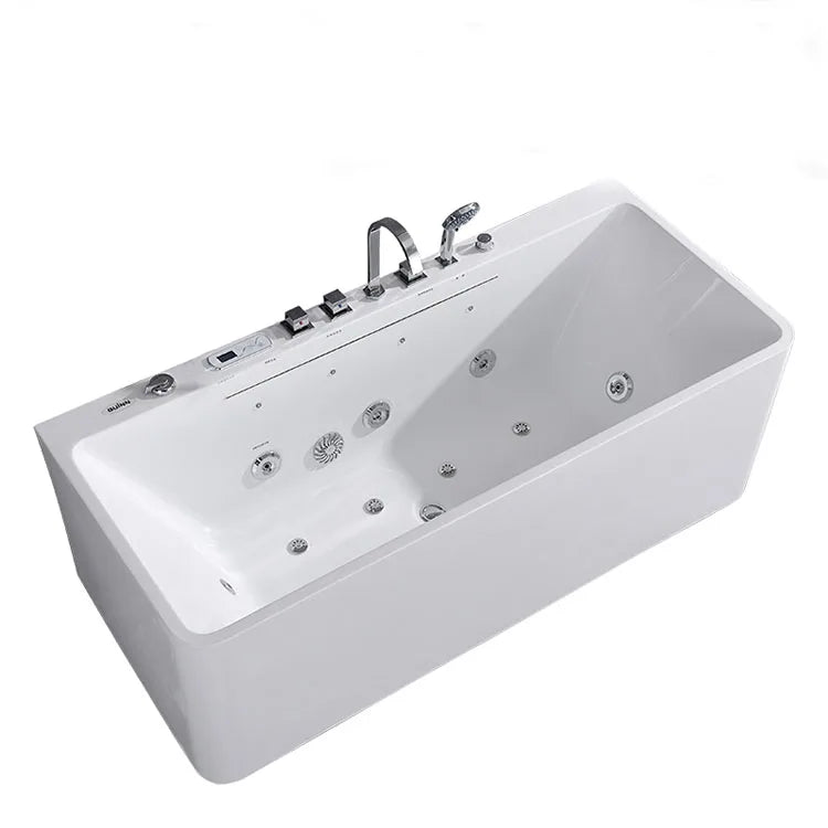 Aluminium Bath Tub Electric Hot Tubs Whirlpool Bathtubs Indoor Outdoor Spa Tubs with Shower Acrylic Massage White Modern MESA